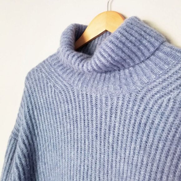 Lou & Grey Findley Chunky Ribbed Knit Turtleneck Oversized Sweater Alpaca S $90 - Picture 4 of 12
